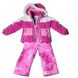 Obermeyer I grow pink jacket and snow bib set size 4/5